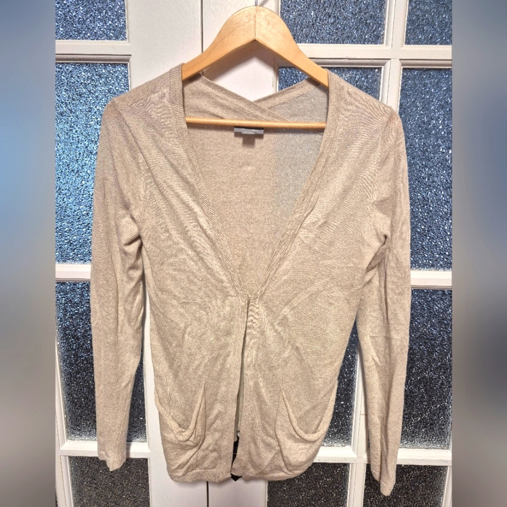Cotton Linen Cardigan Long sleeve back neck detail size small